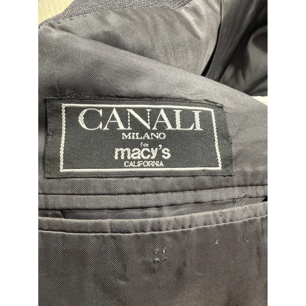 Canali Milano for Macy's Grey Red Pinstripe Blazer Sport Coat Made in Italy 42R